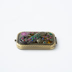 CouldNook Decorative Folding Pocket Mirror - Raised Peacock Motifs And Metal Frame