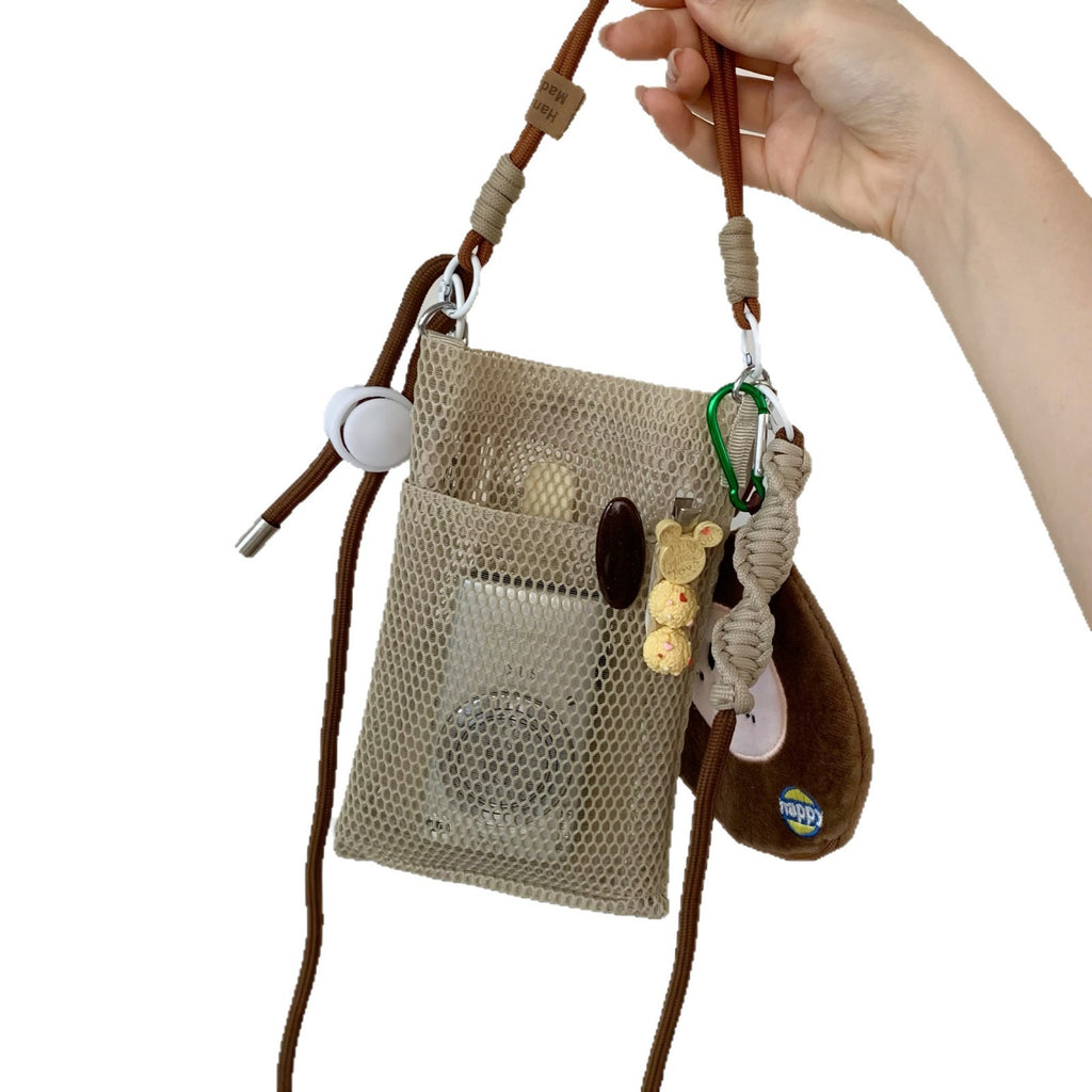 CouldNook Mesh Crossbody Phone Bag - Front Pocket And Rope Straps