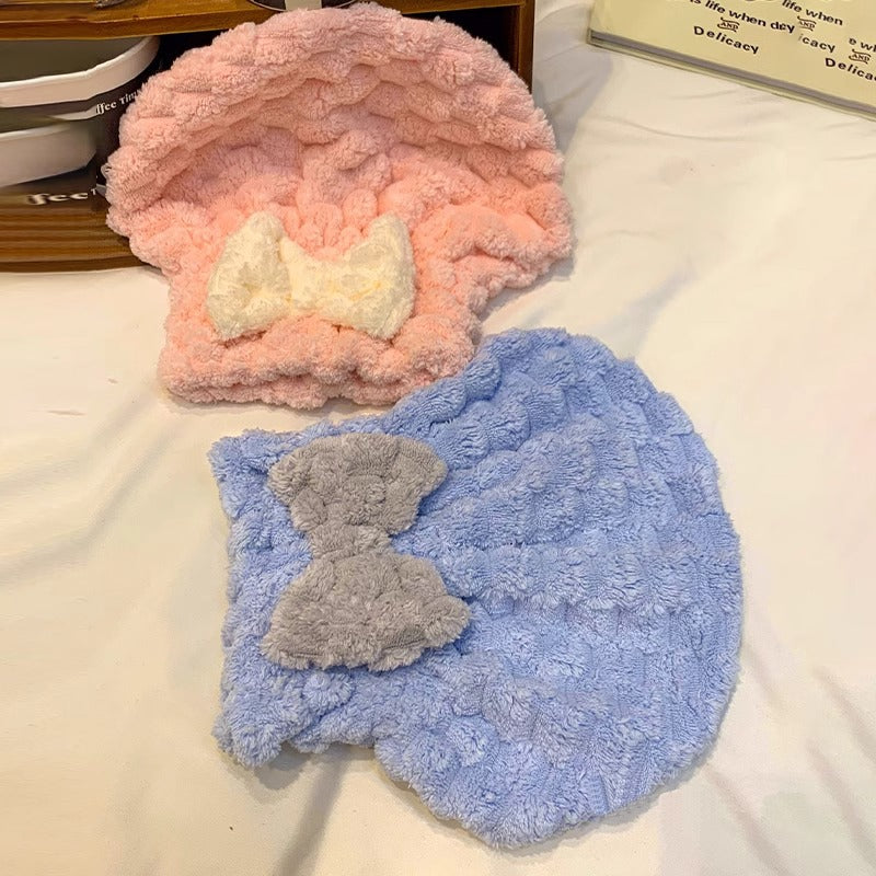 CouldNook Sweet Palette Coral Fleece Hair Towel - Aesthetic Absorbent Wrap
