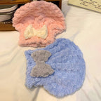 CouldNook Sweet Palette Coral Fleece Hair Towel - Aesthetic Absorbent Wrap
