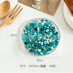 CouldNook Round Shell Coaster - Clear Resin and Iridescent Fragment Inlay