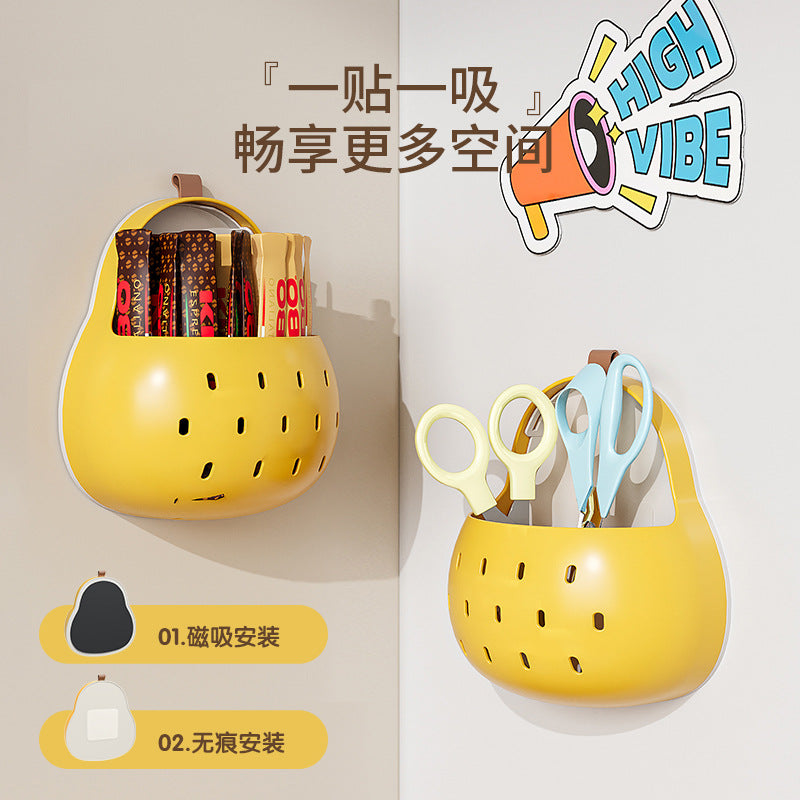 CouldNook Pear Wall Storage Basket - Perforated Front And Open Top