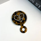 CouldNook Heart-Accent Grooming Accessory - Faceted Detail And Patterned Acetate Body