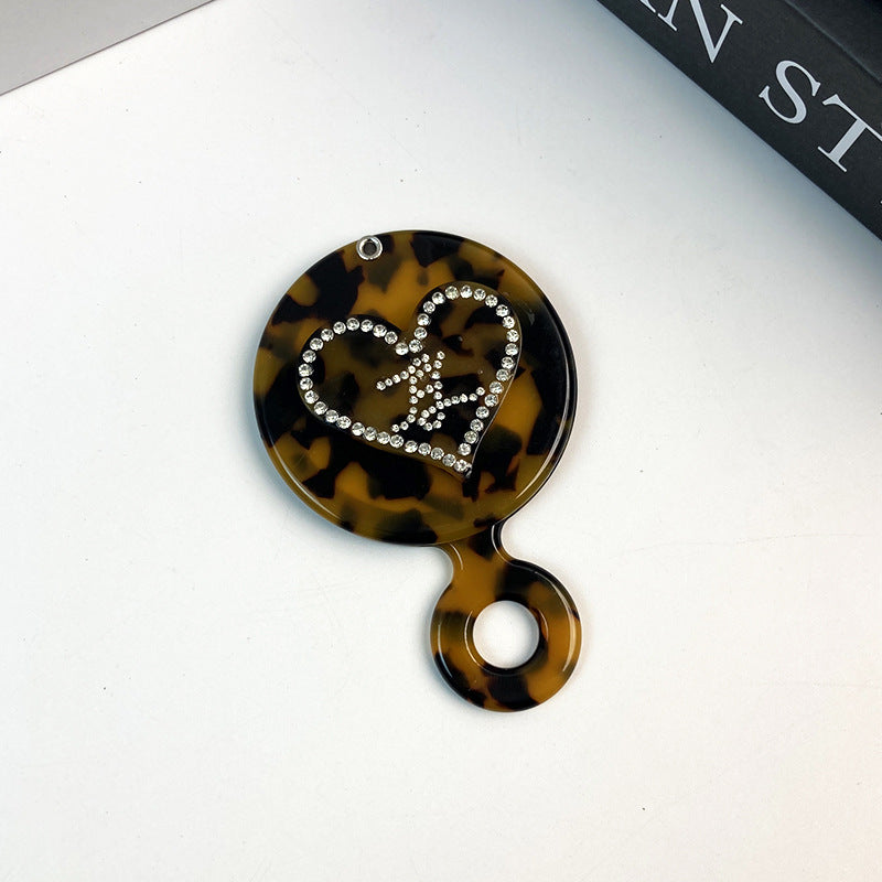 CouldNook Heart-Accent Grooming Accessory - Faceted Detail And Patterned Acetate Body