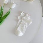 CouldNook Women Cozy Bow Label Ankle Socks - Playful Shoe Accent
