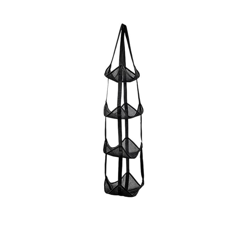 CouldNook Hanging Ball Organizer - Tiered Mesh Pockets And Suspension Straps