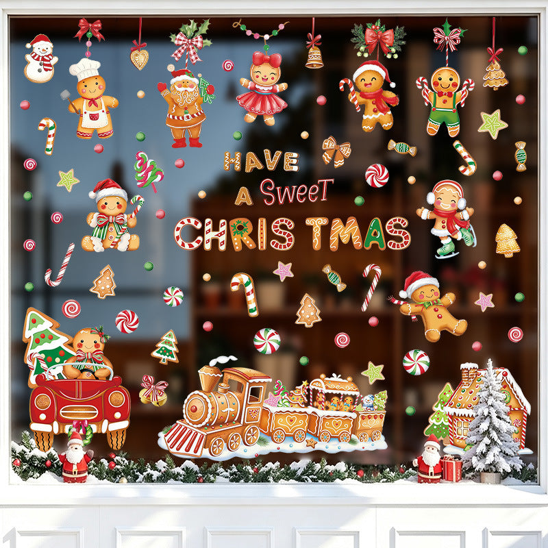 CouldNook Gingerbread Window Cling Set - Candy Motifs and Christmas Lettering