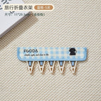 CouldNook Folding Clip Organizer - Checked Fabric And Hanging Clip Row