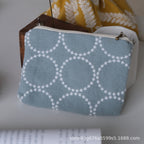 CouldNook Embroidered Zip Pouch - Botanical Motifs And Contrasting Animal Designs