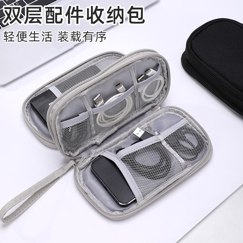 CouldNook Cable Organizer Pouch - Mesh Pockets And Wrist Loop