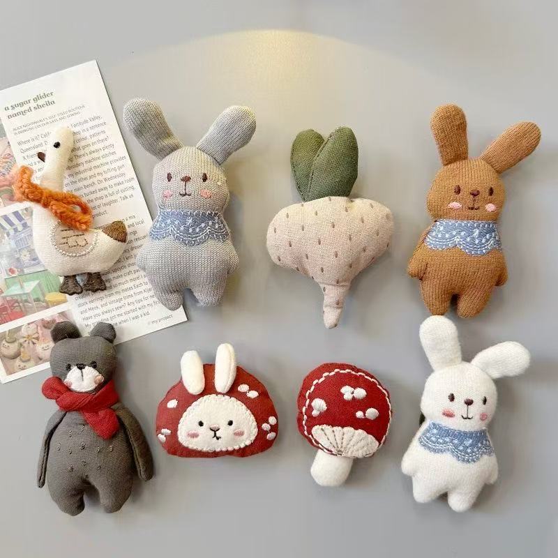 CouldNook Fabric Fridge Magnet - Padded Woodland Figures and Stitched Faces