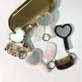 CouldNook Heart Mirror Keychain - Mini Comb And Short Chain Attachments