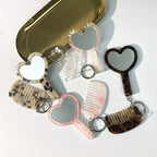 CouldNook Heart Mirror Keychain - Mini Comb And Short Chain Attachments