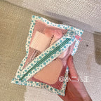 CouldNook Diagonal Zip Mesh Pouch - Dotted Binding And Contrasting Colors