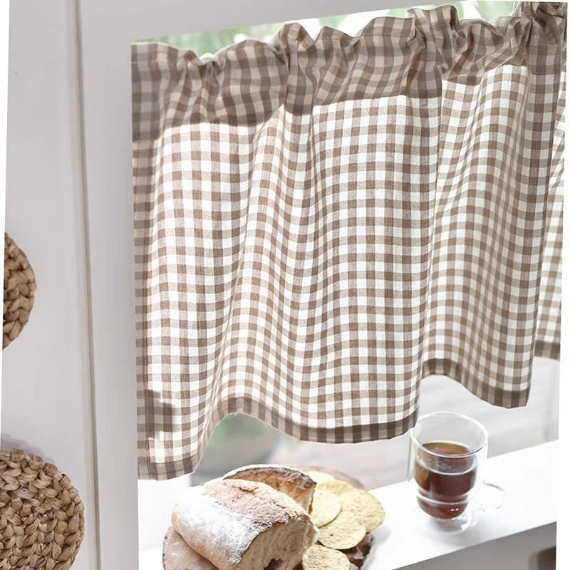 CouldNook Gingham Cafe Curtain - Three Check Color Choices