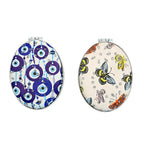 CouldNook Oval Folding Mirror - Patterned Surface And Double Mirror Interior