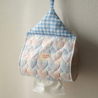 CouldNook House Shaped Hanging Tissue Holder - Checked Roof And Loop