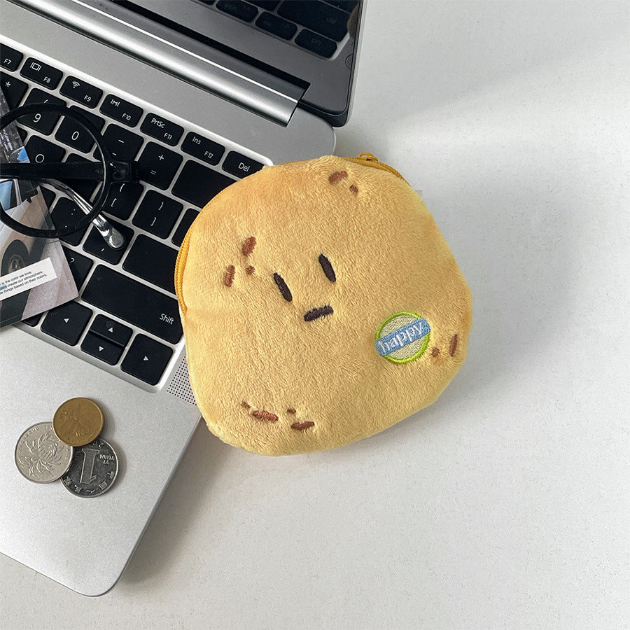 CouldNook Potato Coin Purse - Golden Plush And Four Embroidered Expressions
