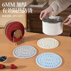 CouldNook Lettered Silicone Trivet - Raised Words And Round Tabletop Shape