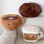 CouldNook Coffee Plush Cushion - Smiling Bean And Cup Shape Choices