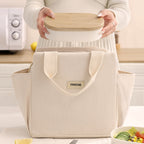 CouldNook Ribbed Lunch Tote - Wide Side Pocket Storage