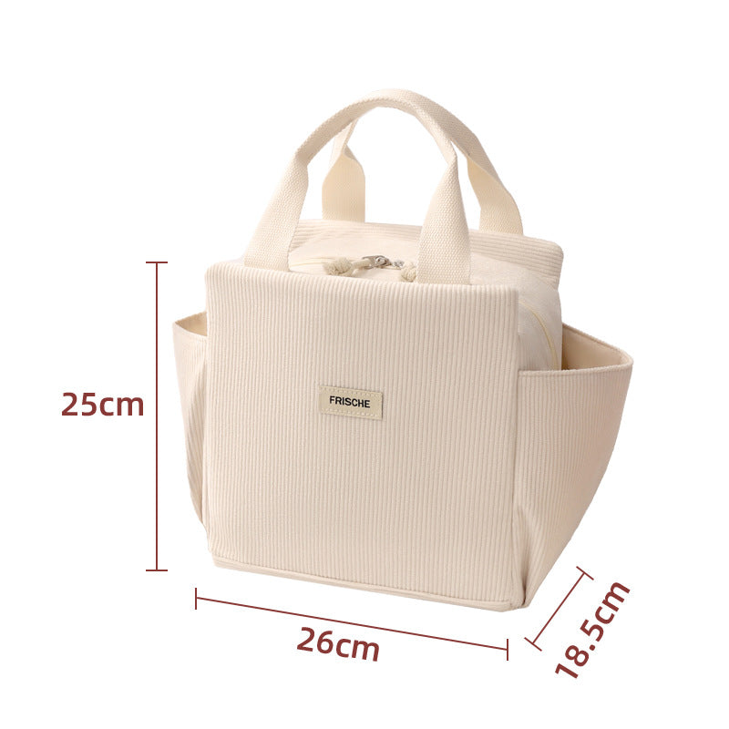 CouldNook Ribbed Lunch Tote - Wide Side Pocket Storage