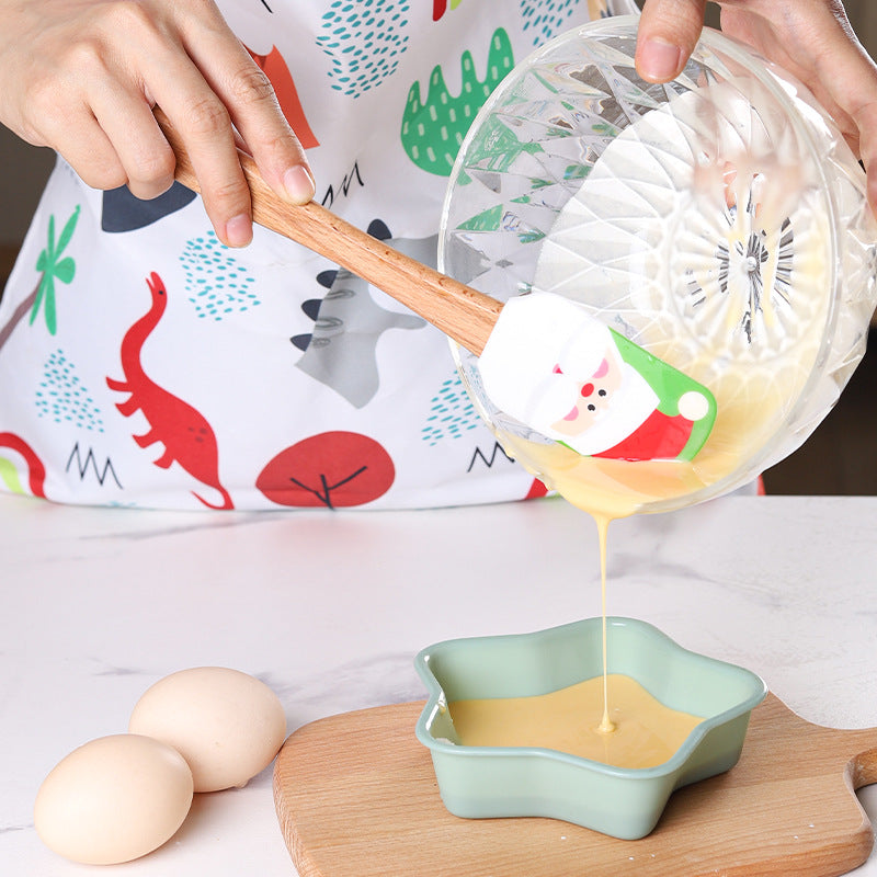 CouldNook Christmas Silicone Spatula - Printed Head and Beech Handle