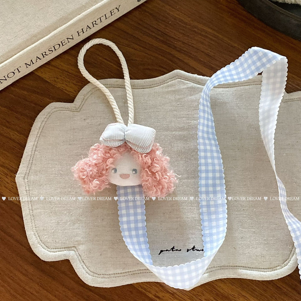 CouldNook Hair Clip Organizer - Plush Figure And Gingham Ribbon