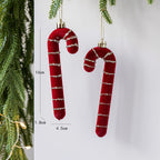 CouldNook Flocked Christmas Ornament Set - Glitter Details and Hanging Loops