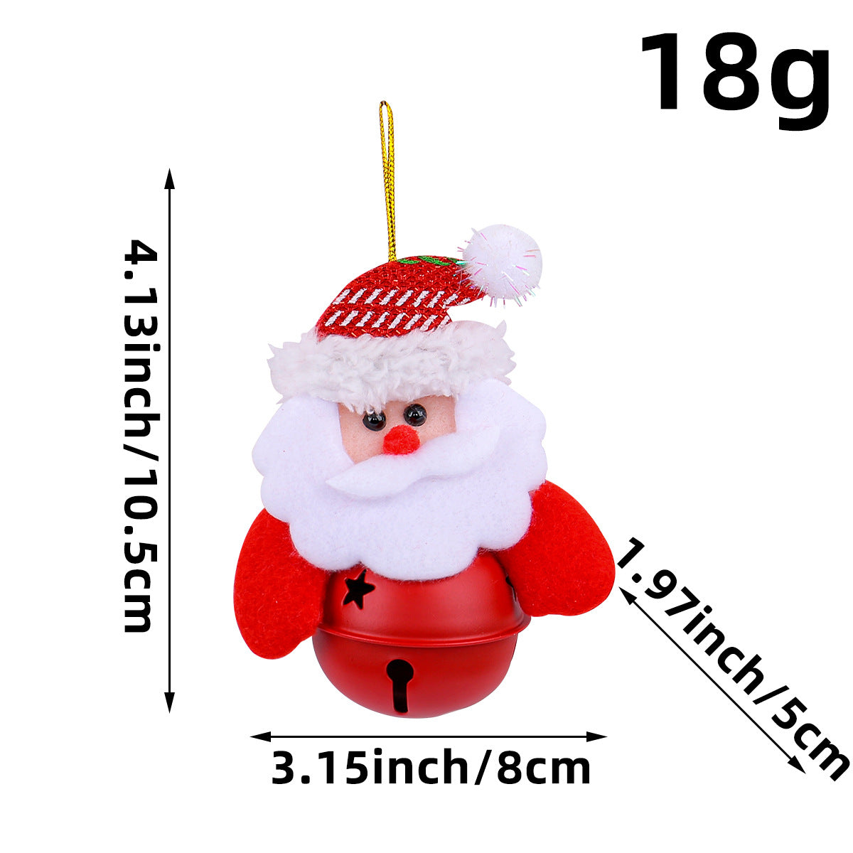 CouldNook Christmas Character Bell Ornament - Fabric Figures and Round Bells