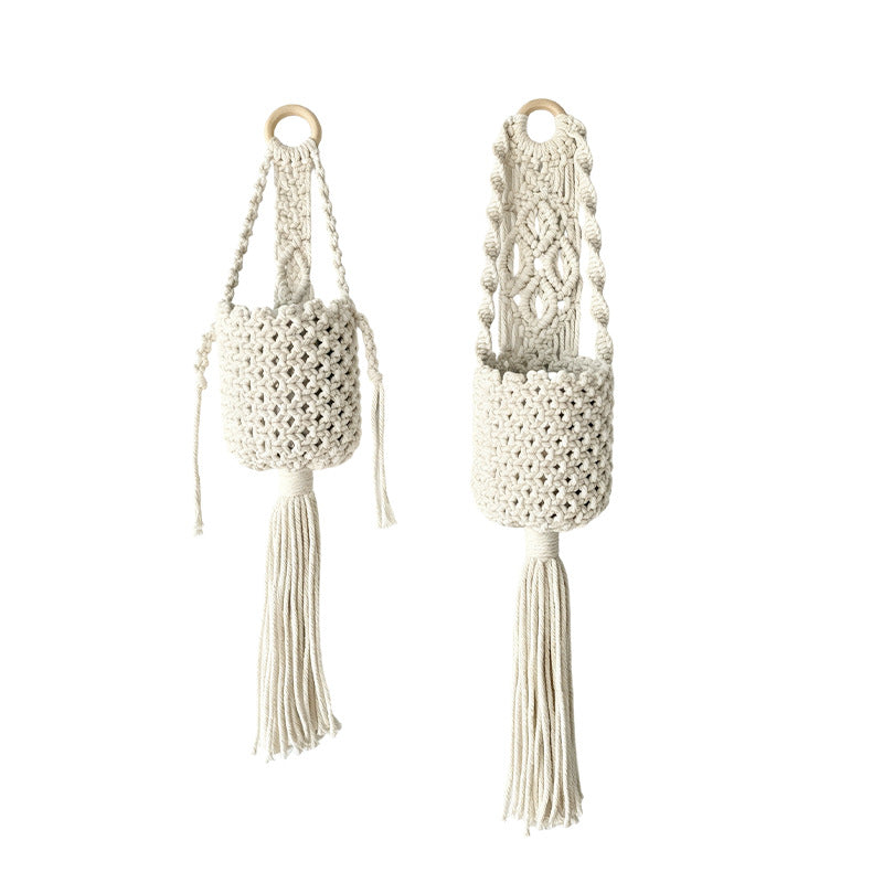 CouldNook Cotton Wall Storage Pocket - Knotted Detail and Long Tassel