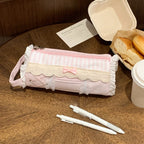 CouldNook Lace Trim Pencil Pouch - Bow Detail And Side Loop