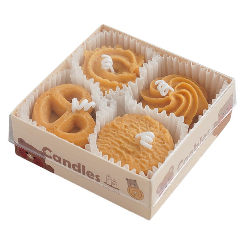 CouldNook Cookie Candle Set - Four Biscuit Shapes and Coffee Fragrance