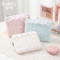 CouldNook Daisy Cosmetic Pouch - Tiny Flowers And Pleated Ruffle Trim