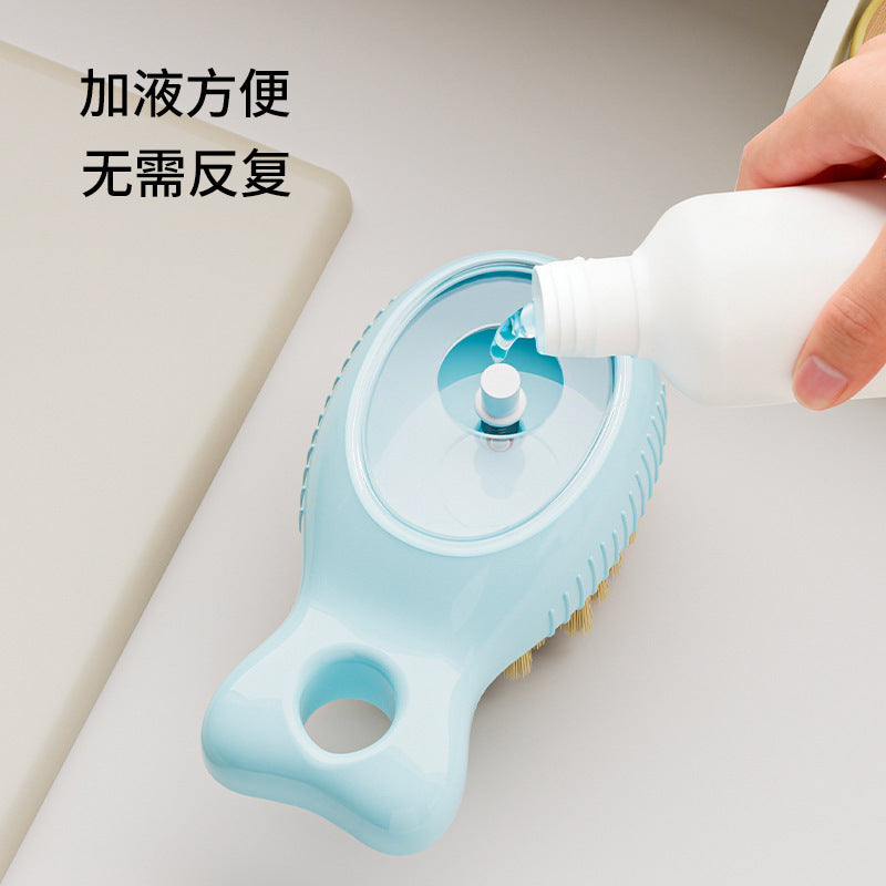 CouldNook Fish Kitchen Cleaning Brush - Press Button And Liquid Reservoir