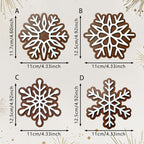 CouldNook Snowflake Coaster Set - Four Layered Wooden Designs For Cups