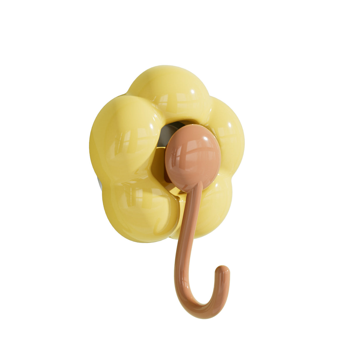 CouldNook Flower Suction Cup Hook - Rounded Petals and Curved Arm