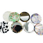 CouldNook Round Acetate Mirror - Circular Face And Patterned Border Detail