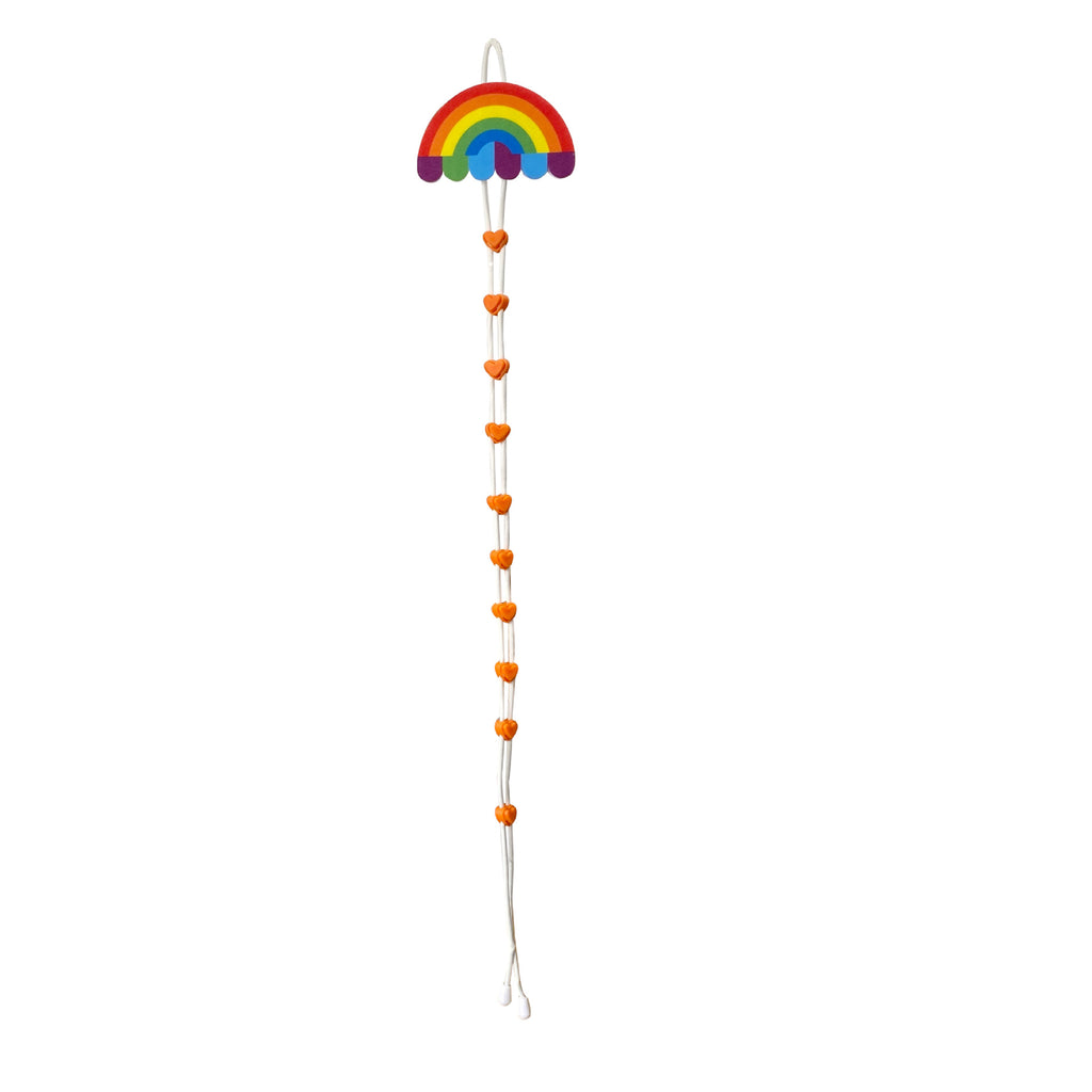 CouldNook Rainbow Hair Clip Organizer - Hanging Cord And Heart Details