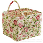 CouldNook Floral Fabric Storage Basket - Quilted Body And Loop Handles