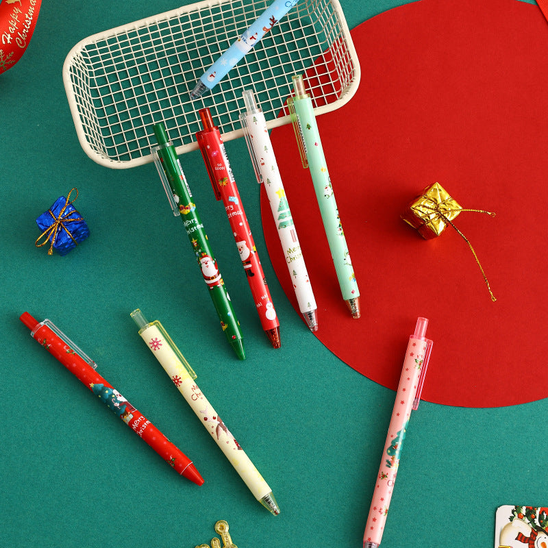 CouldNook Christmas Gel Pen - Printed Holiday Barrel And Push Button