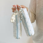 CouldNook Polka Dot Pencil Pouch - Long Zip Opening And Side Loop