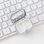 CouldNook Mirror Pill Box - Divided Interior And Rounded Rectangular Lid