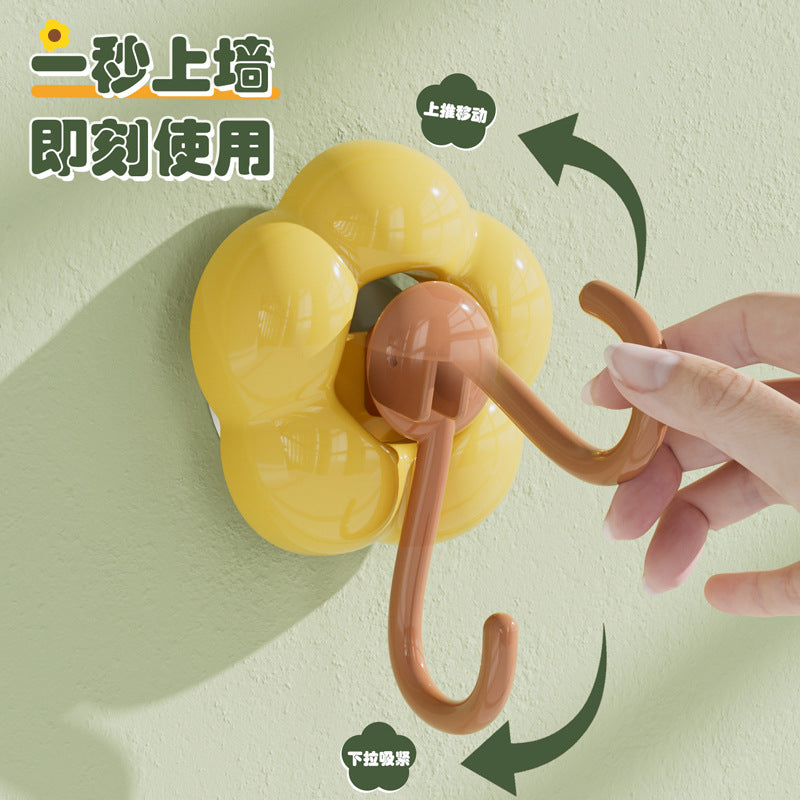 CouldNook Flower Suction Cup Hook - Rounded Petals and Curved Arm