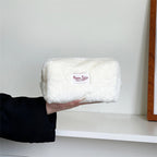 CouldNook Plush Cosmetic Bag - Pale Colors And Rounded Pillow Shape