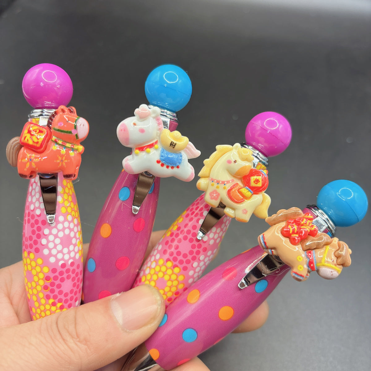 CouldNook Horse Ballpoint Pen - Dotted Barrel And Raised Pony Accent