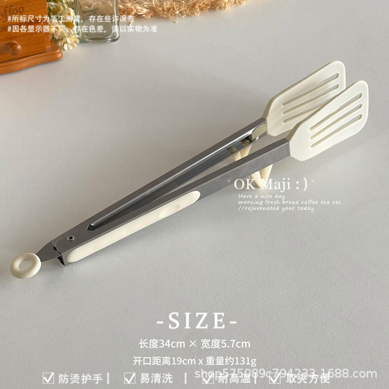 CouldNook Steak Tongs - Slotted Heads and Folded Side Rests