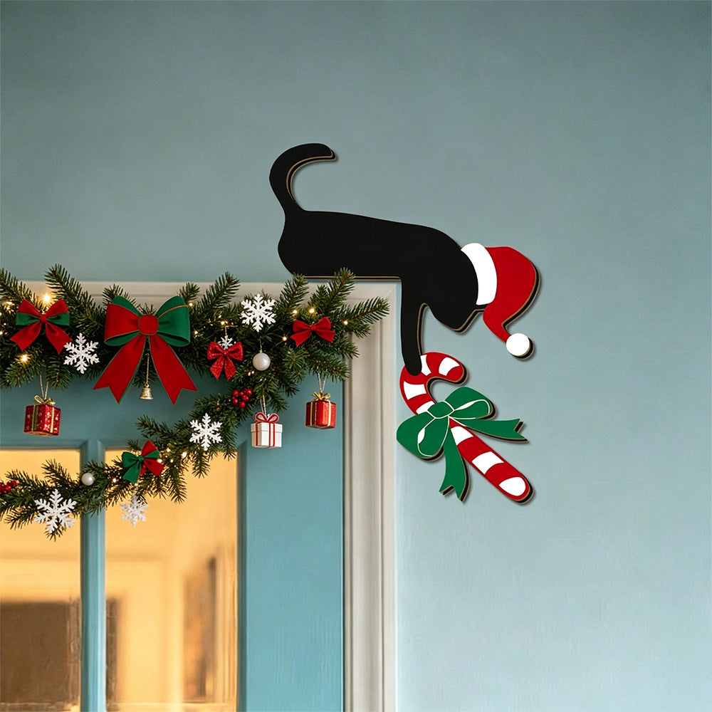 CouldNook Christmas Door Frame Decoration - Corner Shape And Character Print