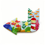 CouldNook Arrow Fridge Magnet - Raised Travel Motifs And Colorful Landmark Scenes