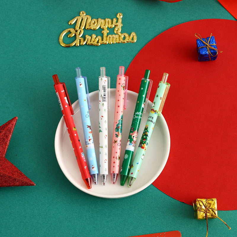 CouldNook Christmas Gel Pen - Printed Holiday Barrel And Push Button